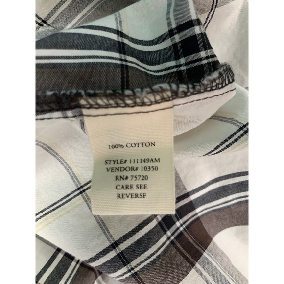 BKE Pearl Snap White Black Gray Western Long Sleeve Dress Shirt Size Large‎ - Picture 7 of 10